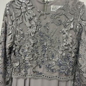 Dainty Jewells Silver and Blue Sequin Dress